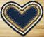 Light/Dark Blue and Mustard Heart Jute Rug, by Capitol Earth Rugs.