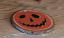 Large Jack O'Lantern Hand-painted Wood Slice Ornament, by Our Backyard Studios in Mill Creek, WA