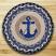 Navy Anchor Braided Tablemat, by Capitol Earth Rugs