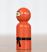 Orange Ninja Peg Doll, made by Our Backyard Studio in Mill Creek, WA