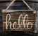 Black Hello Hand Lettered Sign, painted in Mill Creek, WA