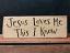 Jesus Loves Me Hand Lettered Sign, hand painted in Mill Creek, WA