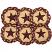 Burgundy Star Braided Coasters, by VHC Brands