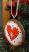Red Nordic Heart Ornament Wood Slice Ornament