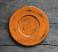 Pumpkin Orange Distressed Wood Candle Plate, hand painted in the USA by Our Backyard Studio