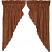 Burgundy Check Scalloped Prairie Short Panel Curtain Set of 2 63x36x18
