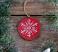 Red Snowflake Wood Slice Ornament