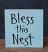 Bless This Nest Shelf Sitter Sign - Sage Green/Blue