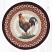 PM-RP-471 Rustic Rooster Round Braided Placemat