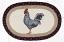 MSP-602 Black & White Rooster Printed Braided Oval Tablemat