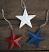 Red, White & Blue 3 inch Star Ornaments
