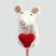 Mouse with Heart Finger Puppet
