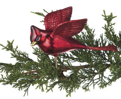 Flying Cardinal Clip Ornament, by Seasons of Cannon Falls