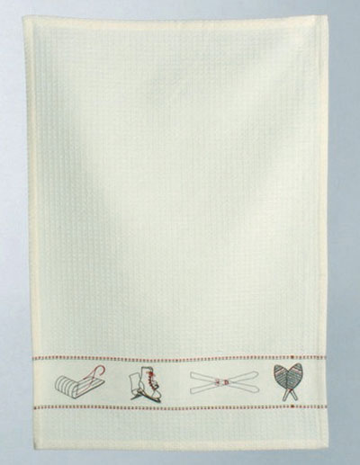 Chalet Embroidered Waffle Weave Dishtowel, by Tag
