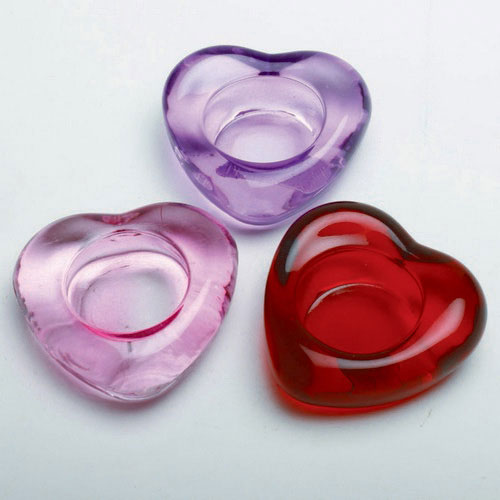 Heart Shaped Glass Tealight, by Tag
