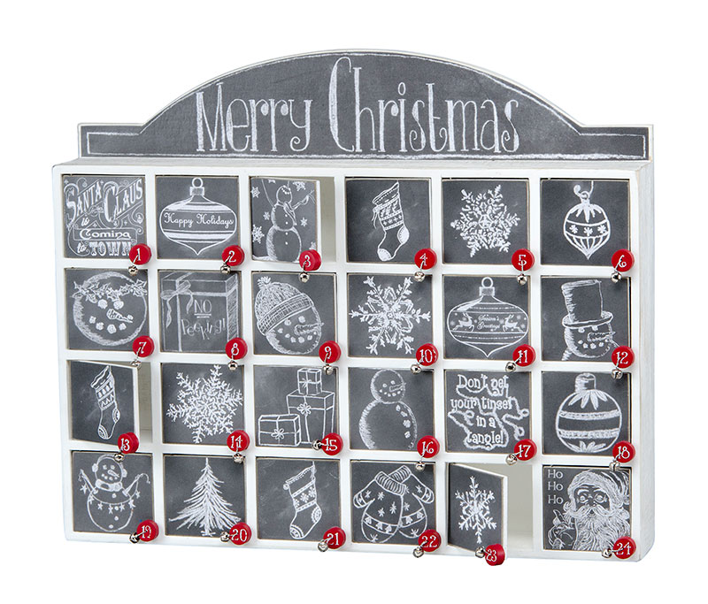 Details about  / Countdown to Christmas Santa Advent Calendar Door-Hanging Chalkboard Decoration