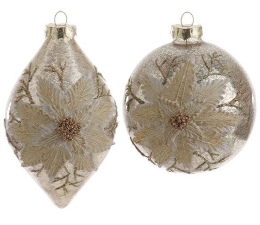Champagne Antiqued Ornament, by Raz Imports.