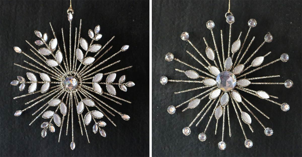 Snowflake Ornament Pendant Antiqued Silver Pliable 2" Vintage Style Lot of 12 