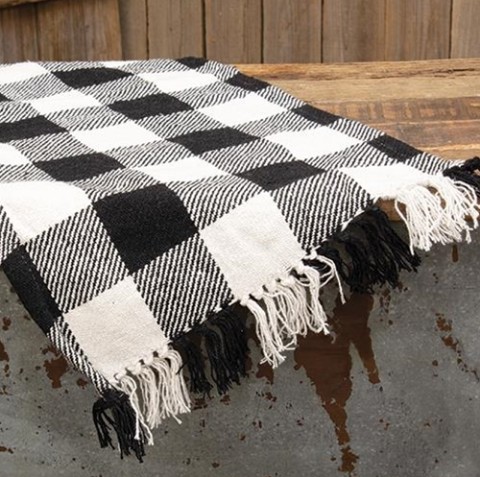 cwi pine creek primitives country primitive farmhouse kitchen table tabletop table runner dining room home decor runners tablerunner tablerunners black and white buffalo check checked checks long 56 inch