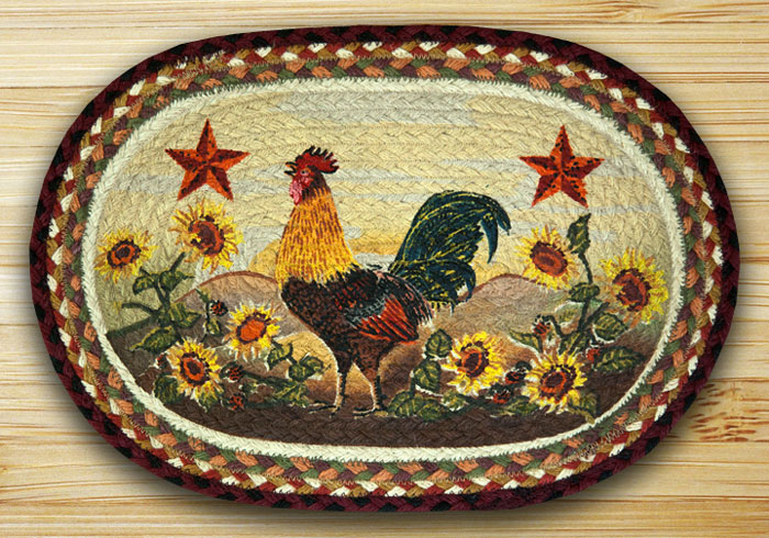Morning Rooster Braided Placemat, by Capitol Earth Rugs.