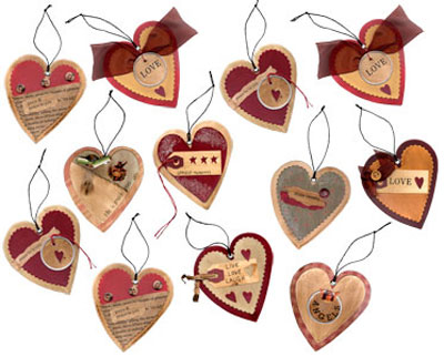 Heart Tag Ornament, by Prmitives by Kathy