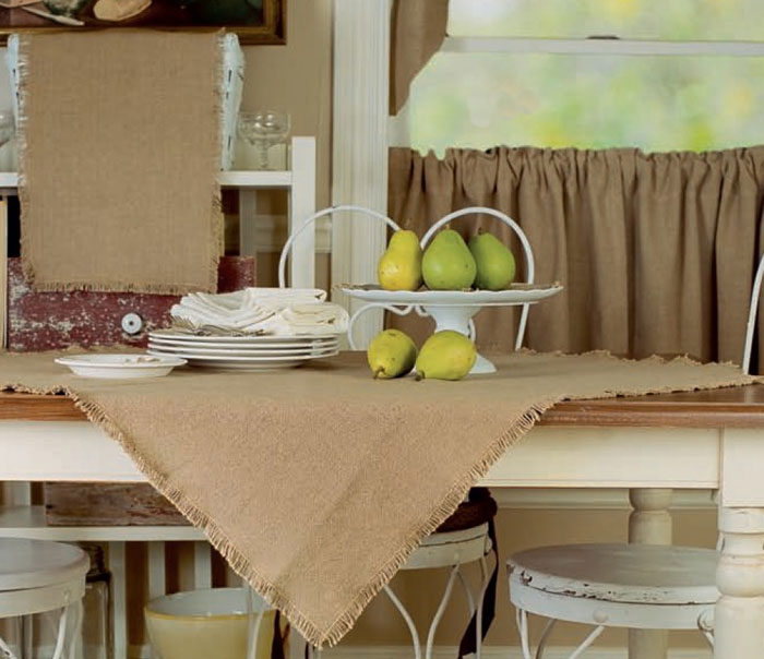 Burlap Natural Tabletopper, by Victorian Heart