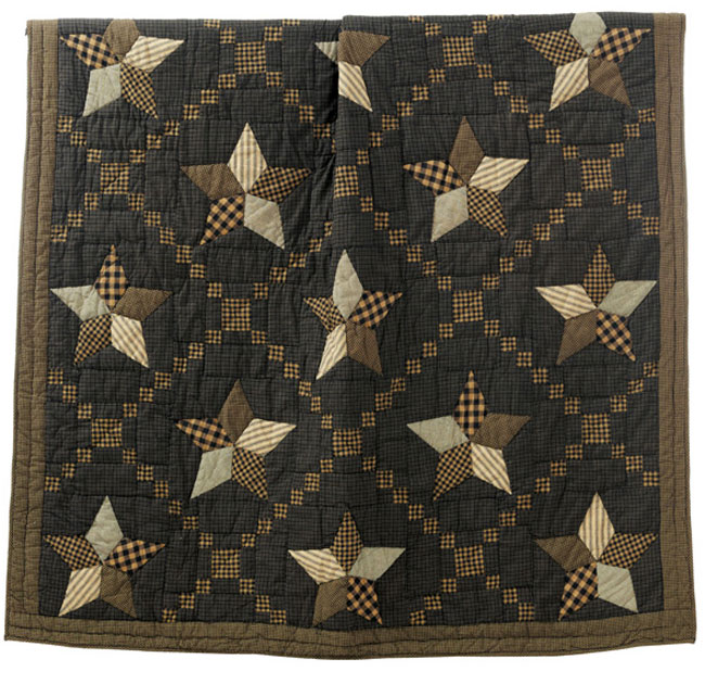 Farmhouse Star Quilted Throw, by Victorian Heart