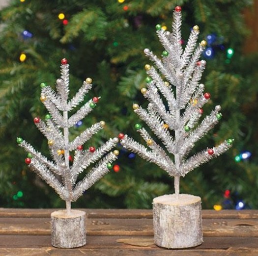 Snazzy Silver Tinsel Trees