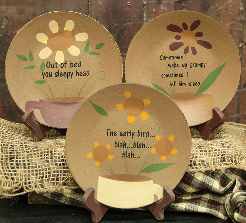 Coffee and Daisy Plate assortment, a Michelle Kildow design for The Hearthside Collection.
