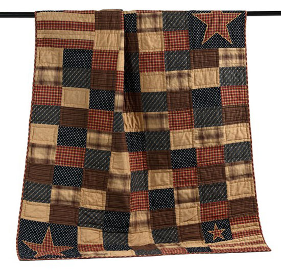 Patriotic Patch Quilted Throw, by Victorian Heart