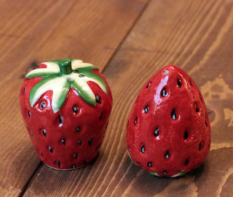 Strawberry Salt and Pepper Made In Japan, Strawberry Serving Set Strawberry Jam Jar