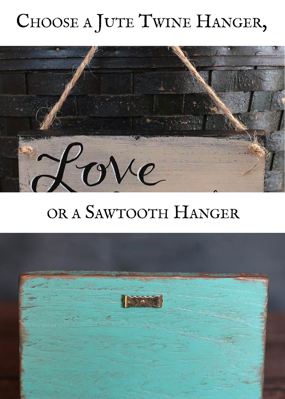 Jute or Sawtooth Hanger Option