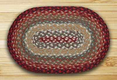 Thistle Green & Country Red Braided Tablemat (10 x 15 inch)