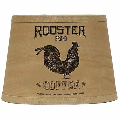 Rooster Brand Coffee Lamp Shade - 10 inch Drum