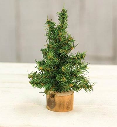 Tabletop Christmas Tree in Wood Slice - 6 inch