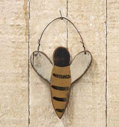 Rustic Wood Bee Ornament