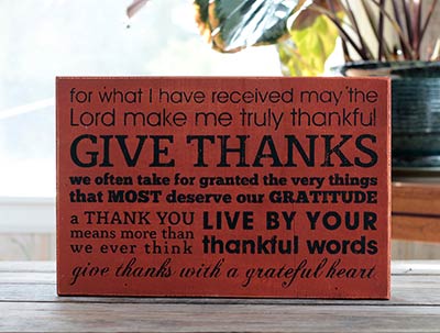 Give Thanks Box Sign