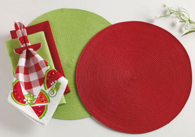 Lime Zest Braided Indoor/Outdoor Placemat