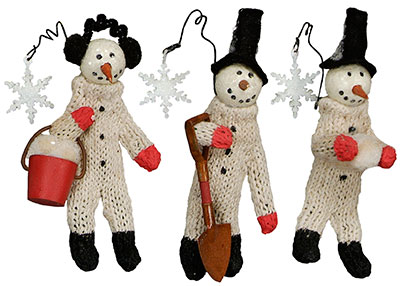Snowman at Work Ornaments (Set of 3)