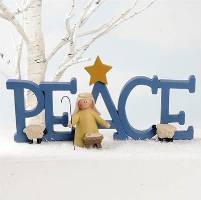 Peace Plaque with Shepherd & Baby Jesus