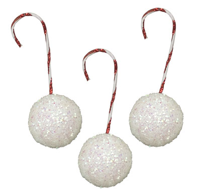 Candied Snowball Ornaments (Set of 3)