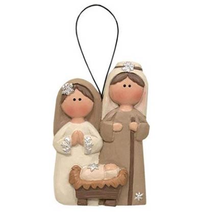 Cream & White Nativity Ornament