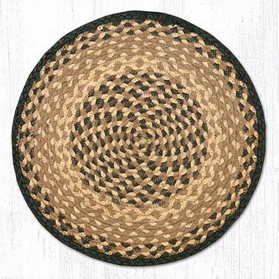 Chocolate and Natural Braided Jute Chair Pad