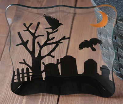 Spooky Party Halloween Glass Plate