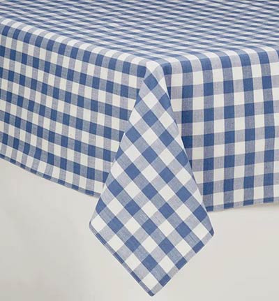 Blue & White Check Tablecloth - 54 x 54 inch