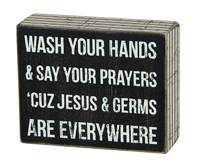 Jesus and Germs Box Sign