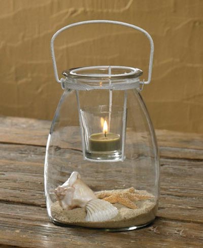 Jar with Votive Holder - White