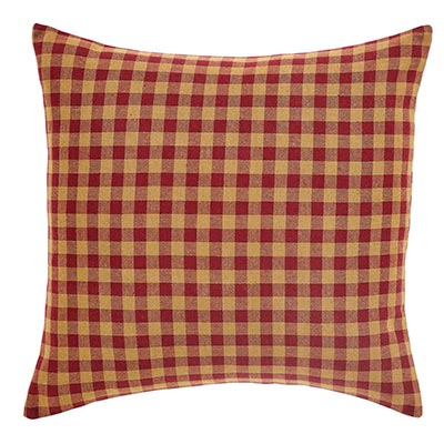 Burgundy Check Fabric Throw Pillow