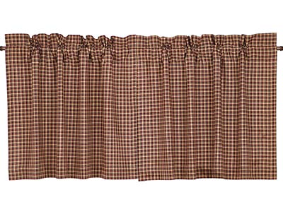 Patriotic Patch Plaid Cafe Curtains - 24 inch Tiers
