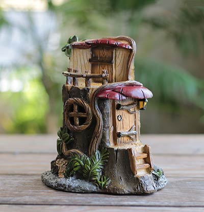 Stump & Mushroom Fairy House